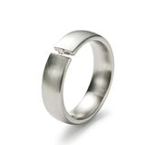 Monomania Damesring roestvrij staal 1 diamant 0,02 ct wit 20262