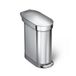 simplehuman Slimline Pedal Bin - 45L - Silver Stainless Steel