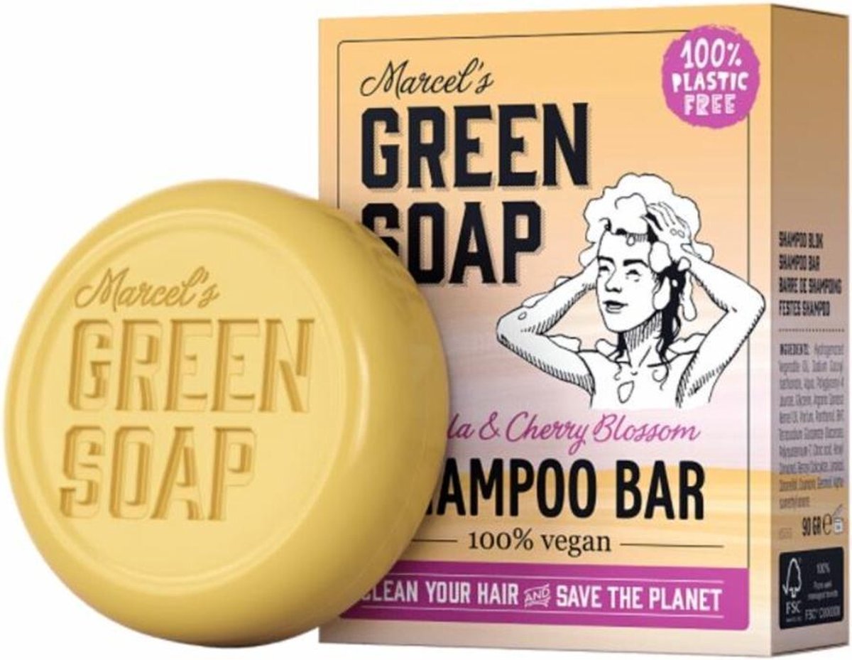 Marcels Green Soap Marcel's Green Soap Shampoobar Vanilla & Cherry Blossom 90 gr