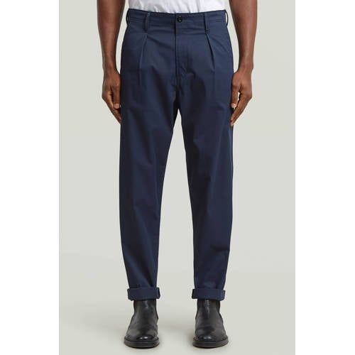 G-STAR tapered casual broek donkerblauw