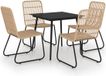 vidaXL 5-delige Tuinset Poly Rattan en Glas