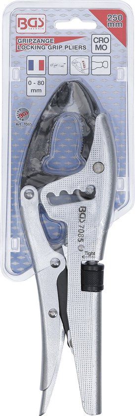 BGS 7085 Griptang - 4-voudige snel-verstelling - diep gebogen onderkaak - Frans type - 250 mm