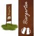 Merkloos / Sans marque Relaxdays Tuindecoratie - Biertuin - 85 x 28 cm - Roest - Metaal - Bruin