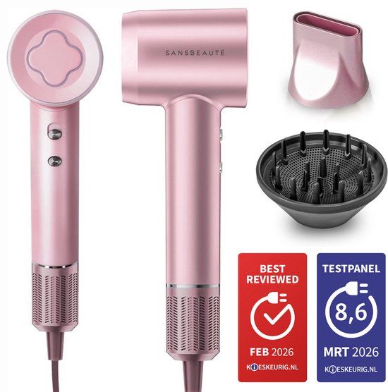 Sansbeauté Föhn met Diffuser - 2000W - Ionische Haardroger - 3 Opzetstukken - EssentiaPRO®