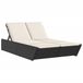 VidaXL Lounge Tuinstoel Gecapitonneerde Zitting Polyrattan, Staal Crème, Wit