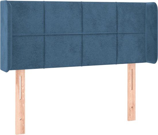 vidaXL Hoofdbord - 83x16x78/88 cm - Fluweel - Donkerblauw