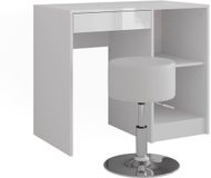 Vicco Sherry Kaptafel – 89.8 cm met kruk Wit/wit hoogglans