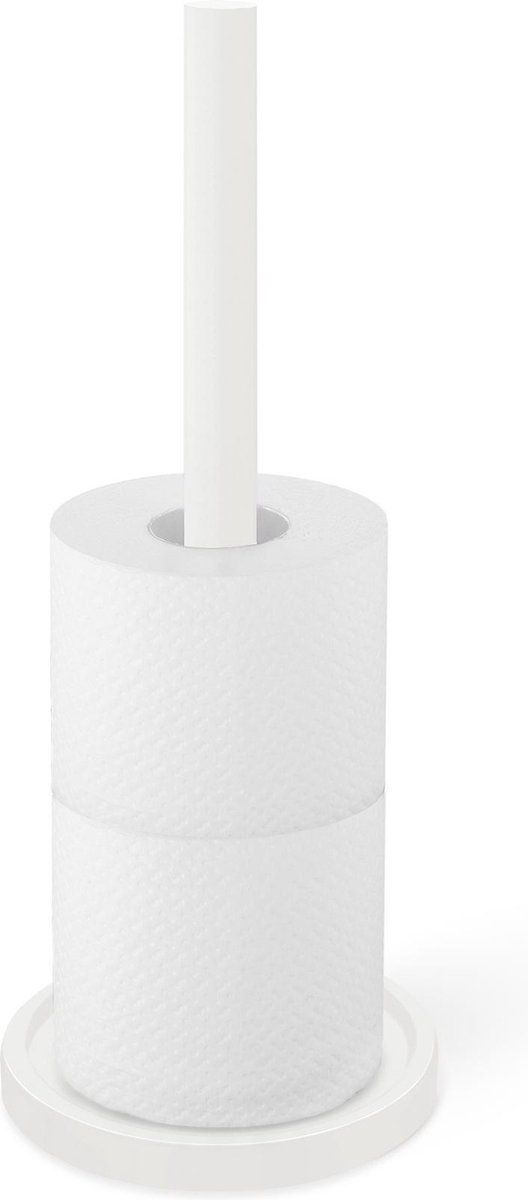 ZACK Mimo toiletrolhouder - staand - wit rvs - 40130