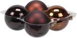 Othmar Decorations Bv 4x stuks kerstversiering kerstballen mahonie bruin van glas - 10 cm - mat/glans - Kerstboomversiering