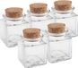Merkloos Mini glazen flesjes - 30x - vierkant - 4 x 4 x 6 cm - met kurk dop