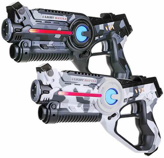 Light Battle 2 laser pistolen camo grijs en wit Lasergame Set