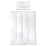 Roba Kinderdekbed voor het hele jaar door babybedset (tijk), doorgestikt dekbed wit, deken 100 x 135 cm & kussen 40 x 60 cm