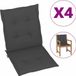 vidaXL Coussin de chaise de jardin bas dossier tissu oxford anthracite