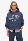 Superdry Athletic Essentials Hoodie Relaxed Pasvorm Dames Mariner Navy