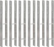 vidaXL Grondankers - 6 stuks - 7x6x60 cm - Gegalvaniseerd staal - Zilverkleurig