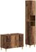 vidaXL - 2-delige - Badkamerkast - Set - DELFT - Oud - hout - Bewerkt - hout