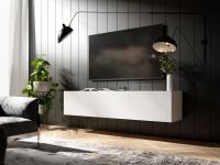 Mobistoxx KINGSTON Meuble tv-hifi 1 porte battante 140 cm blanc mat