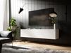 Mobistoxx KINGSTON Meuble tv-hifi 1 porte battante 140 cm blanc mat