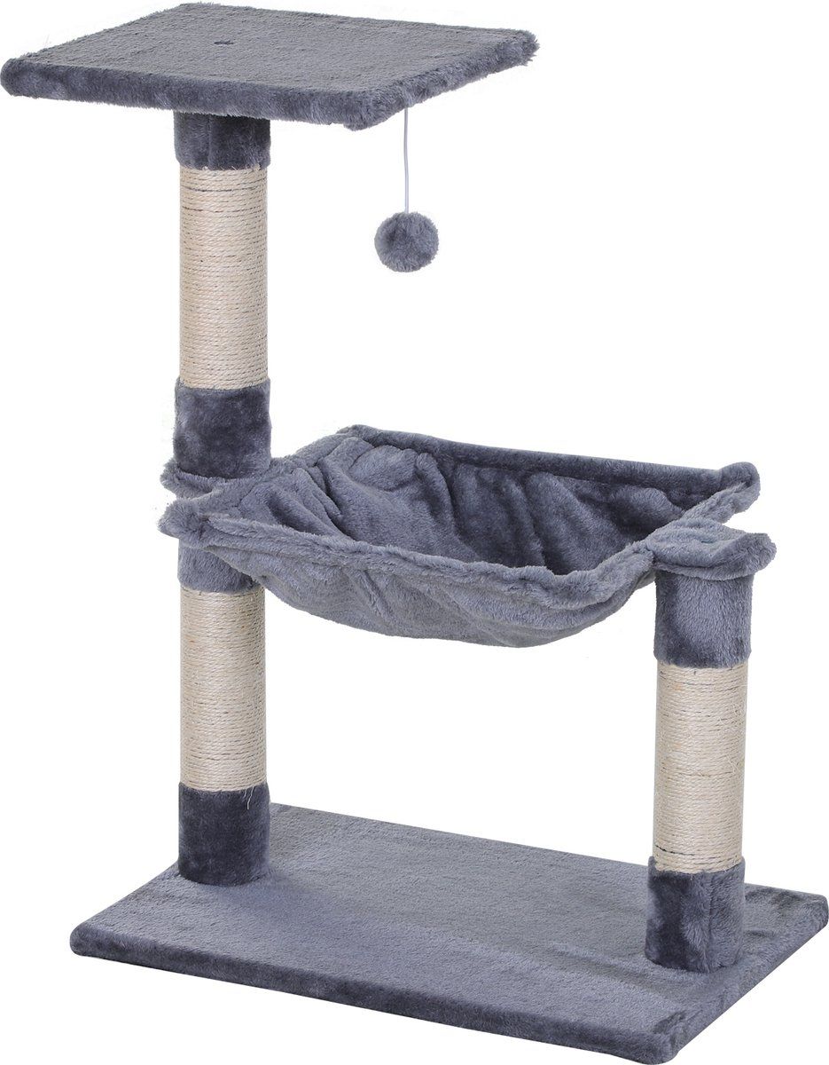 Pawhut Klimboom met sisal paal, kattenboom, krabpaal, hangmat, spaanplaat D30-215-1