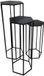 Home Deco Factory Plantenstandaard - 3x stuks - zwart - metaal - industrieel - verschillende hoogtes