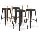 vidaXL 5-delige Barset Wit & Zwart