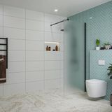 FortiFura Galeria inloopdouche - 80x200cm - Mat glas - Met profiel - Mat zwart