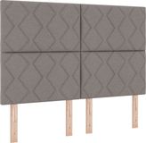 vidaXL LED Boxspringbed met Hoofdeinde Taupe 140 x 190 cm Stof