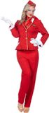 Wilbers Stewardess Kostuum Dames Rood Premium 4-delig - Maat 44