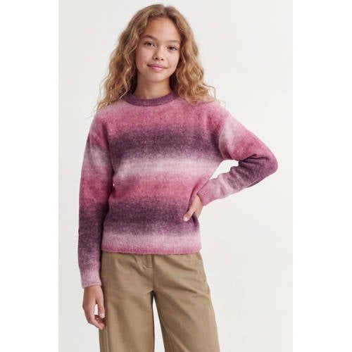 JJXX GIRL gebreide gestreepte trui - roze