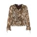VILA semi-transparante top met dierenprint - lichtbruin