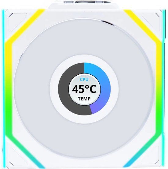 Lian Li UNI FAN SL Wireless LCD Reverse Blade Computer behuizing Ventilator 12 cm Wit