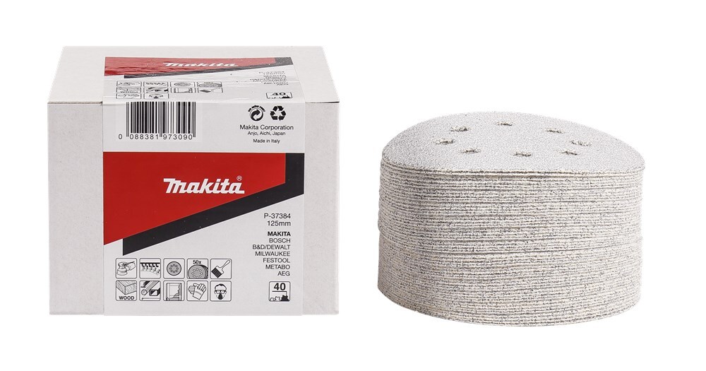 Makita Voordeelverpakking Schuurschijf 125 mm white velcro