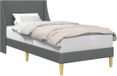 vidaXL Cadre de lit avec tête de lit Gris foncé 90 x 190 cm Tissu