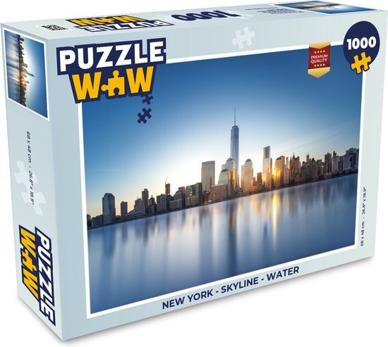 MuchoWow Puzzel New York - Skyline - Water - Legpuzzel - Puzzel 1000 stukjes volwassenen - Sinterklaas cadeautjes - Sinterklaas voor grote kinderen