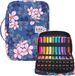 SnelShoppen Étui à crayons Grande capacité pour 300 crayons de couleur, Pochette à crayons étanche pour papeterie et artistes, Motif M-Fleur