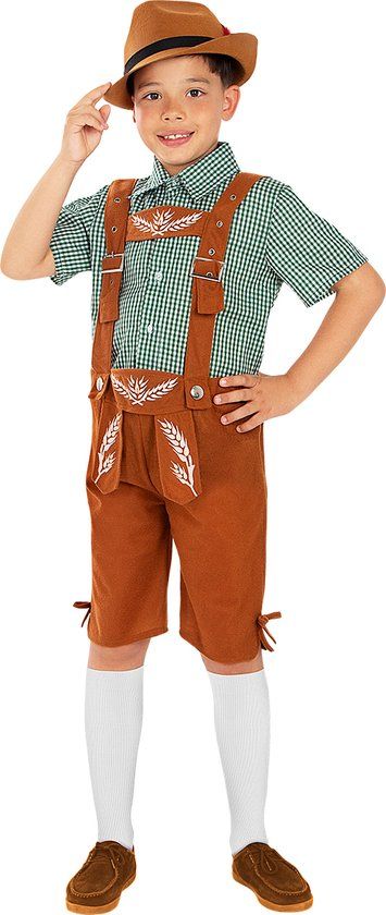 FUNIDELIA Oktoberfest Kostuum Jongens - Bruin - Maat 104