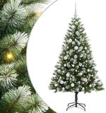 vidaXL Sapin de Noël artificiel articulé avec neige floquée blanc chaud