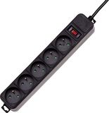 Akyga AK-SP-05B - Stekkerdoos - 5 Stopcontacten - Overspanningsbeveiliging - 3 m Kabel