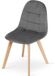 LEOBERT BORA Chaise - Velours Gris Foncé, Pieds en Bois