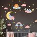 Muurstickers Kinderen Decoratie Babykamer Muurstickers Kinderen Muurstickers Scandinavische Muurstickers Dieren in het land van Dromen H120 x 180 cm