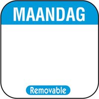 Depa HACCP Stickers - Voedseletiketten / Dagstickers BLAUW - Maandag - 25x25mm - 1000 stickers op rol