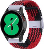 By Qubix - Braided Nylon Smartwatch Bandje - Rood/Zwart - 20mm - Geschikt voor Garmin Vivomove