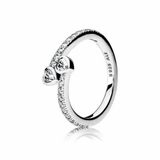 Pandora Two Sparkling Hearts ring