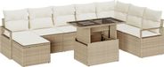 vidaXL Banc de jardin beige et crème polyrotin