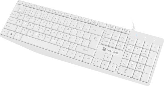 Natec Nautilus - Toetsenbord - QWERTY - Wit - Bedraad