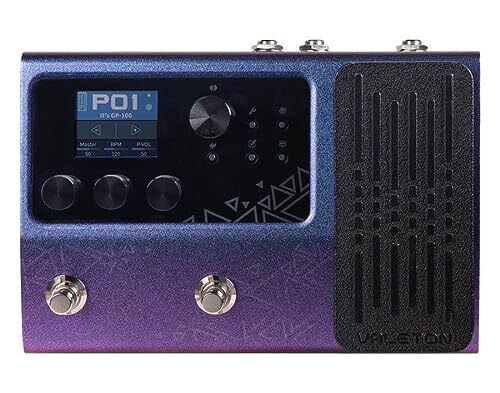 Valeton GP-100VT - Gitaar Multi-Effect Processor met expressiepedaal, 140 Geïntegreerde effecten, 198 Presets, Looper. Amp Modelling, Drum, IR-ondersteuning, Paars