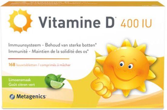 Metagenics Vitamine D 400IU Limoensmaak - 168 Kauwtabletten
