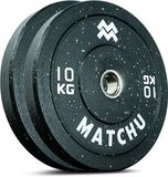 Matchu Sports - Halterschijven - Hi temp bumper plates - 10 KG - Set van 2 - Zwart