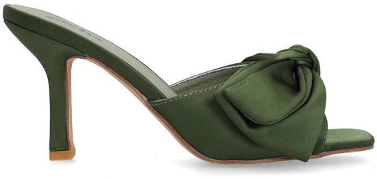 Sacha - Dames - Groene muiltjes met hak en strik - Maat 36