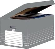 Elba archiefcontainer, 10 stuks, grijs en wit, 34,5 x 45 x 28 cm